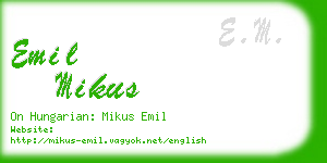emil mikus business card